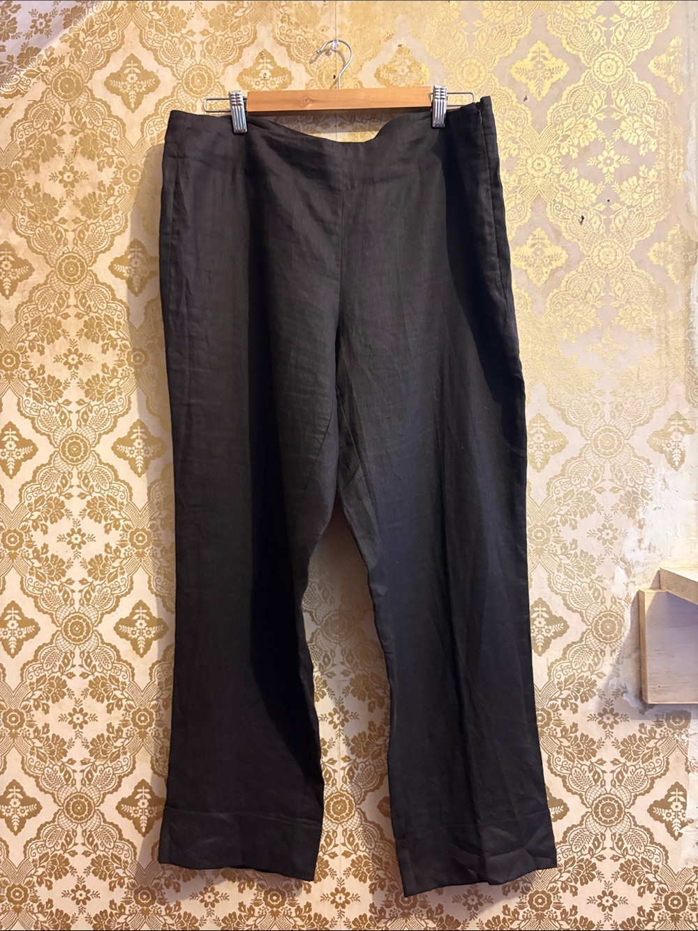Vintage Black Linen Pants